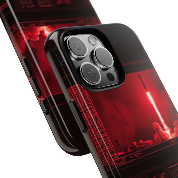 Raketlancering Controlekamer in Rood Licht