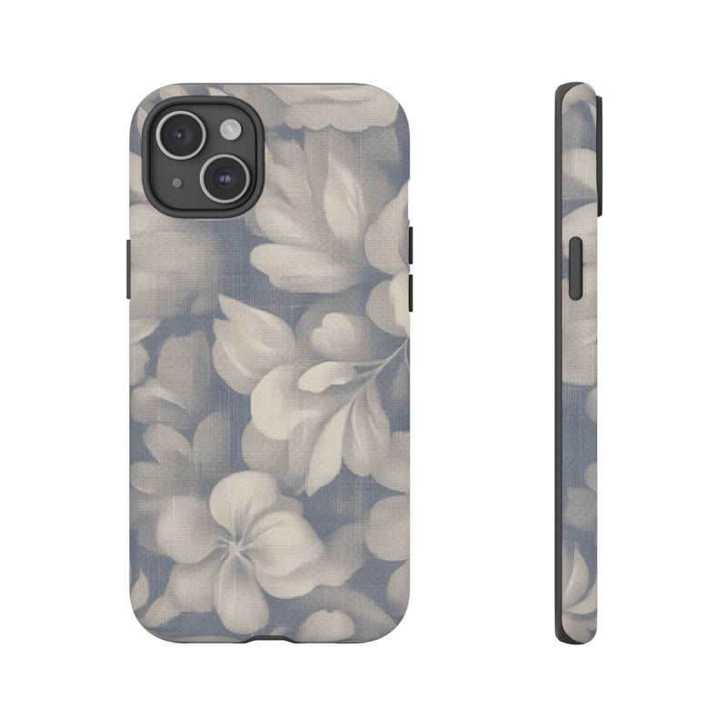 Vintage Bloemenpatroon in Blauw en Beige
