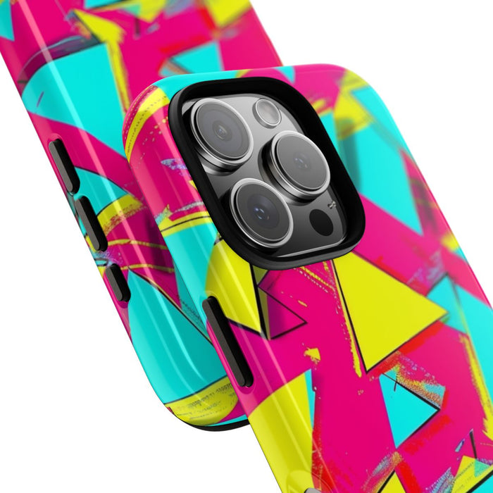 Neon Driehoeken Abstract Patroon