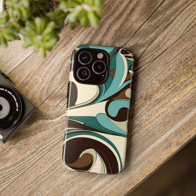 Abstracte Swirl in Teal en Bruin
