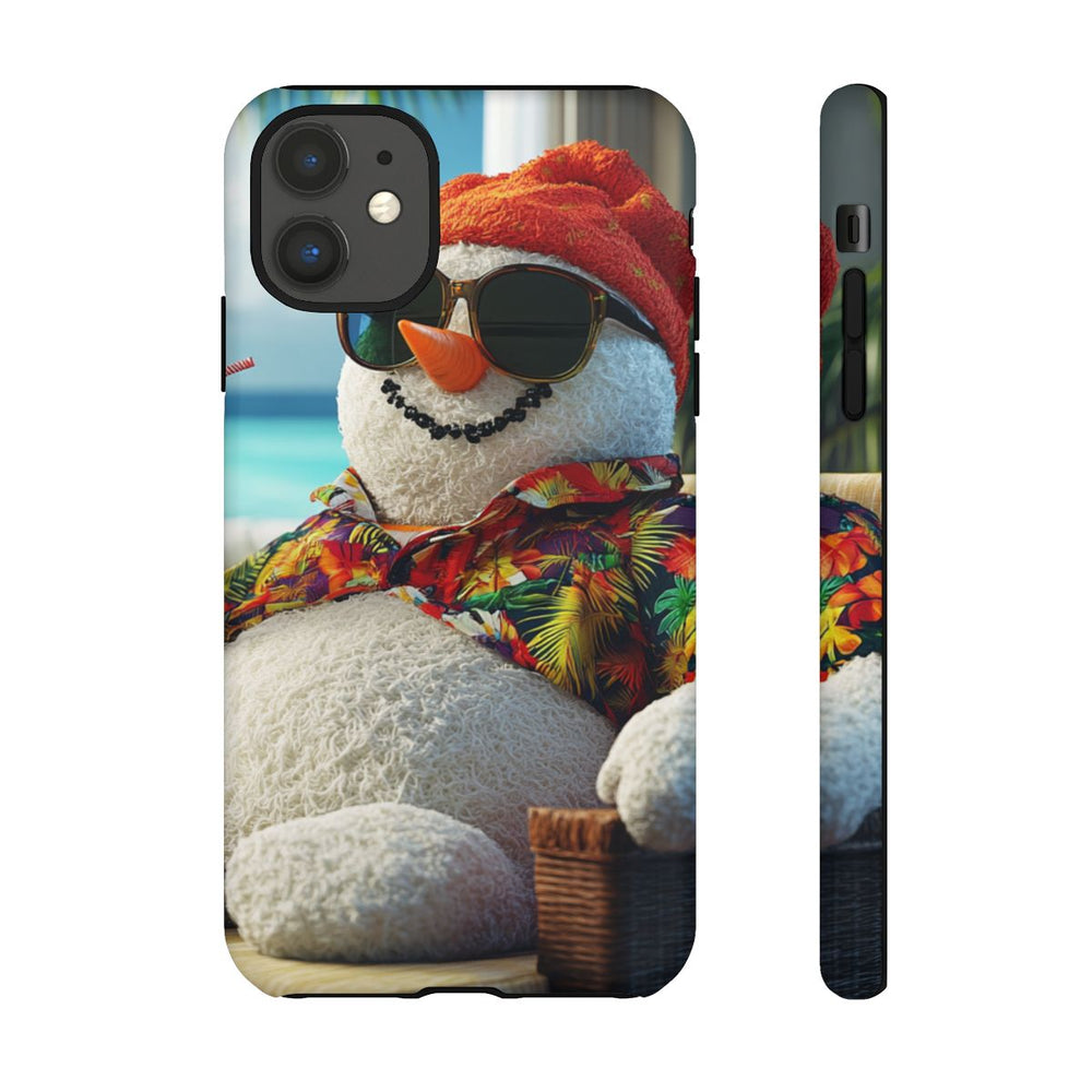 Sneeuwpop in Hawaiishirt met Zonnebril