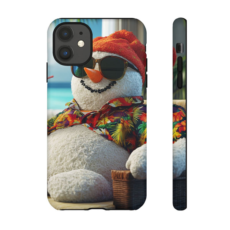 Sneeuwpop in Hawaiishirt met Zonnebril