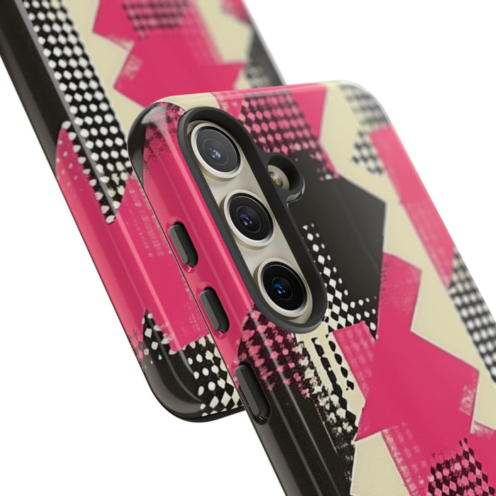 Roze en Zwart Abstract Geometrisch Patroon