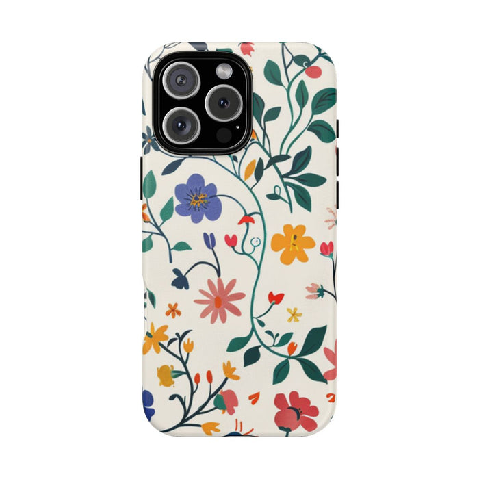 Kleurrijk Bloemenpatroon met Klimop