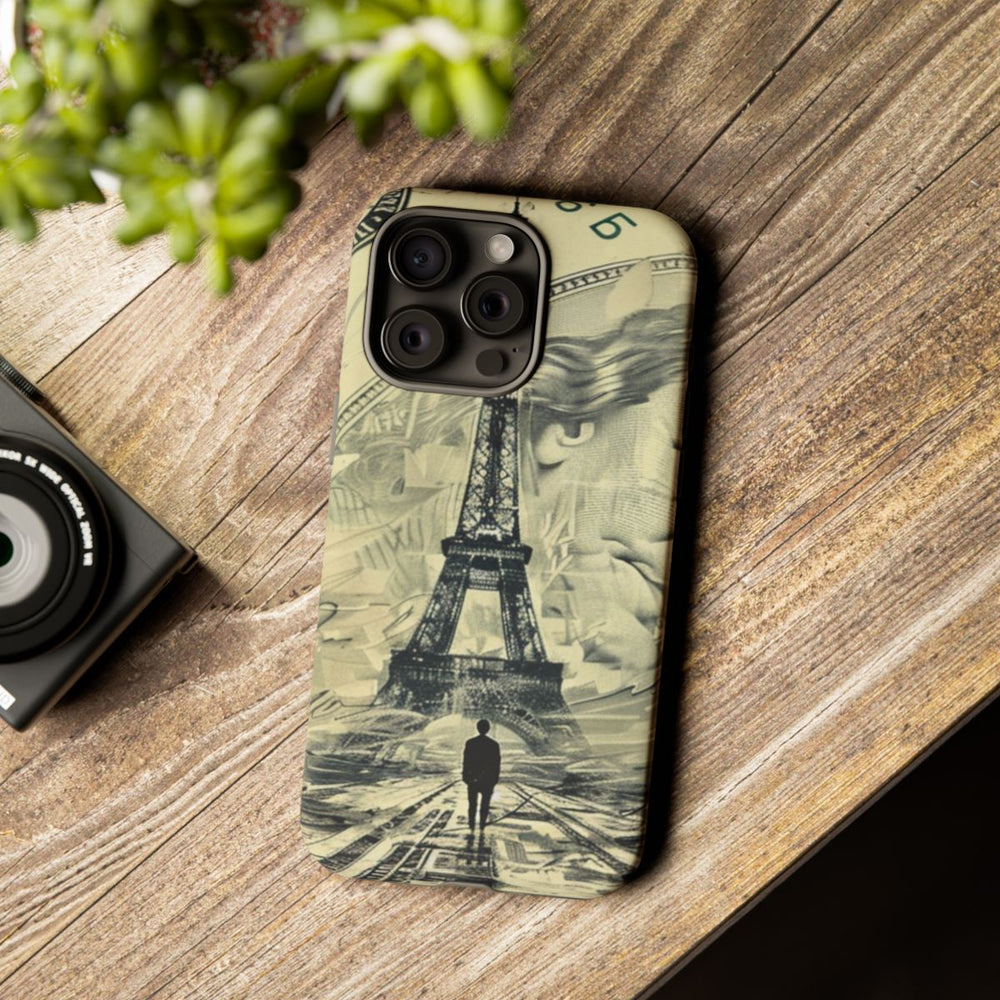 Surrealistische Eiffeltoren op Dollarbiljet Illustratie