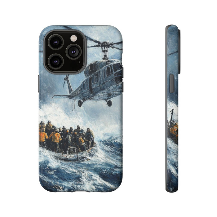 Helikopterredding op Zee in Olieverf