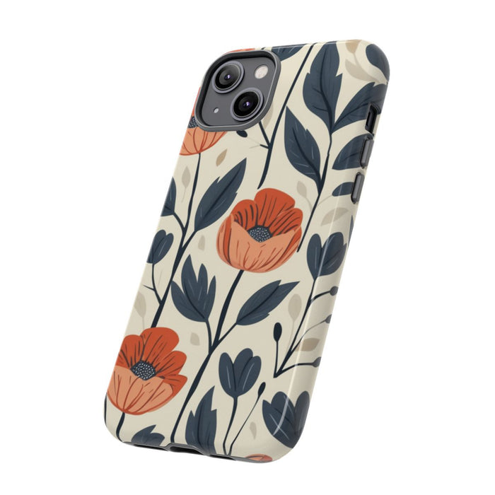 Oranje en Blauwe Bloemenpatroon
