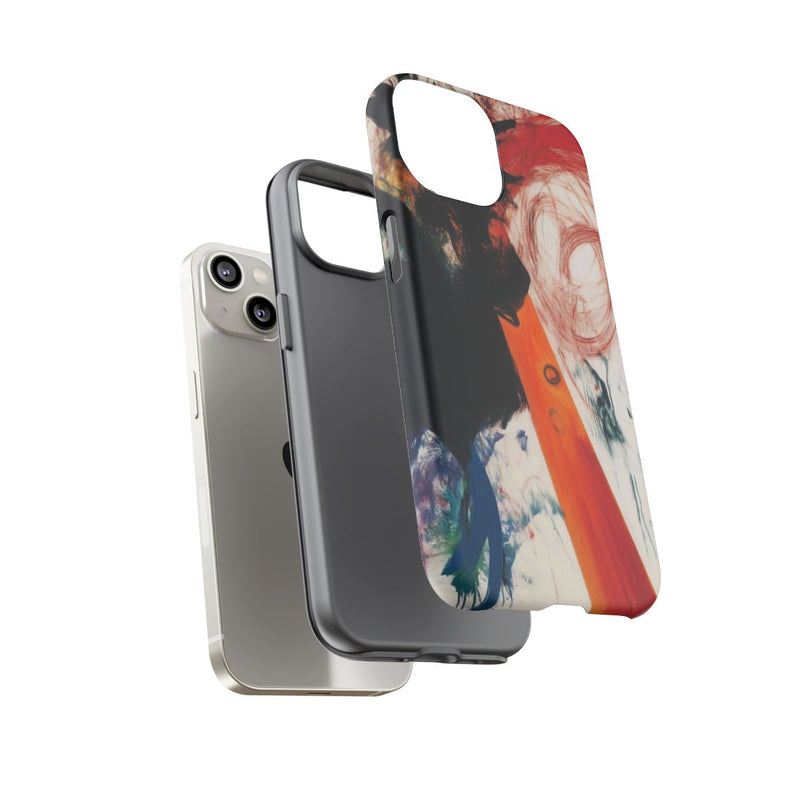 Abstracte Zwarte en Rode Penseelstreken