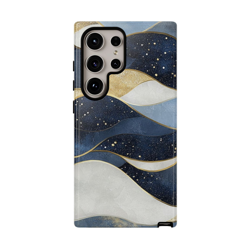 Abstract Blauw-Goud Golvenpatroon