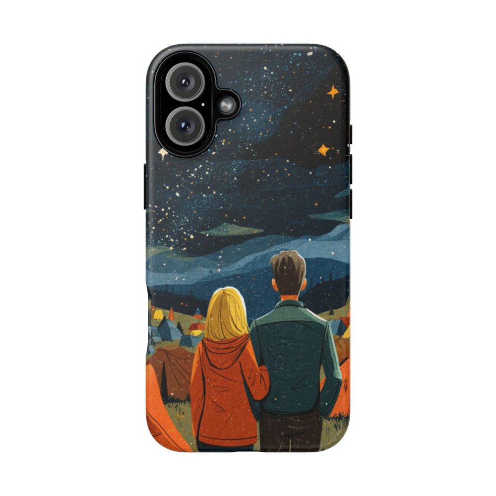 Stelletje Onder Sterrenhemel Tussen Tenten