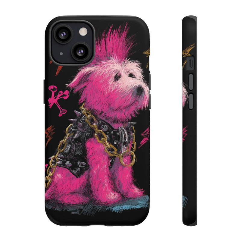 Punkhond met Roze Hanenkam Illustratie