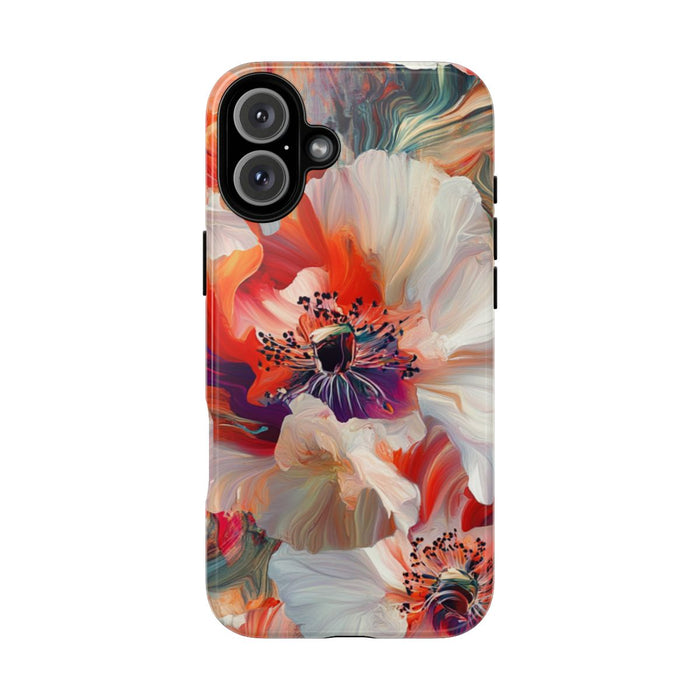 Abstracte Bloemmotieven in Rood en Wit