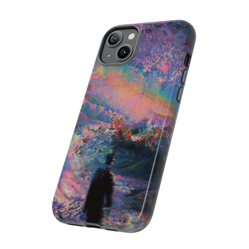 Abstracte Kleurrijke Kosmische Scene met Silhouet