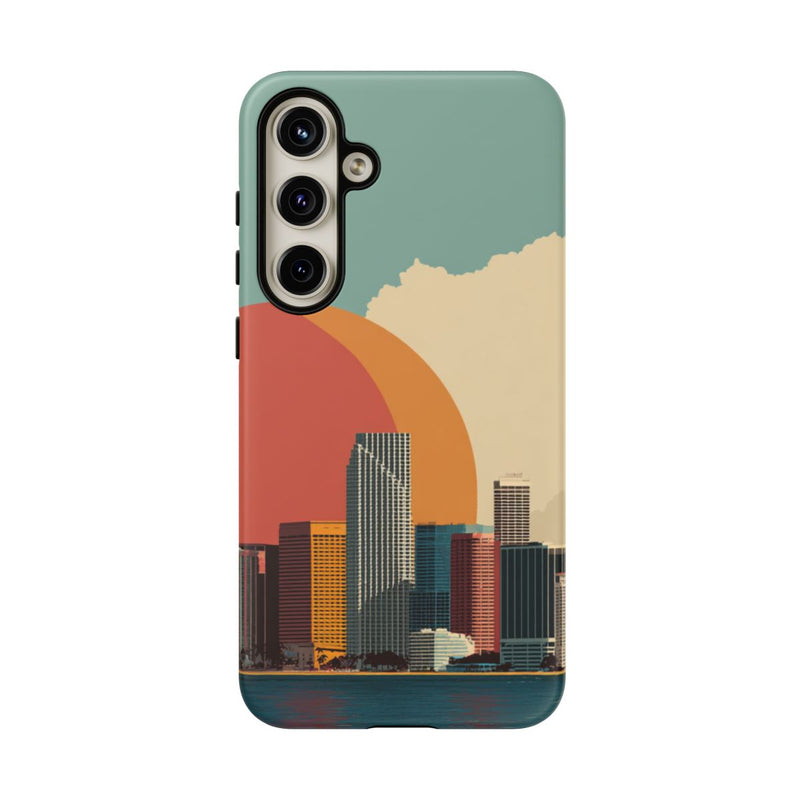 Minimalistische Stadsgezicht met Grote Zon
