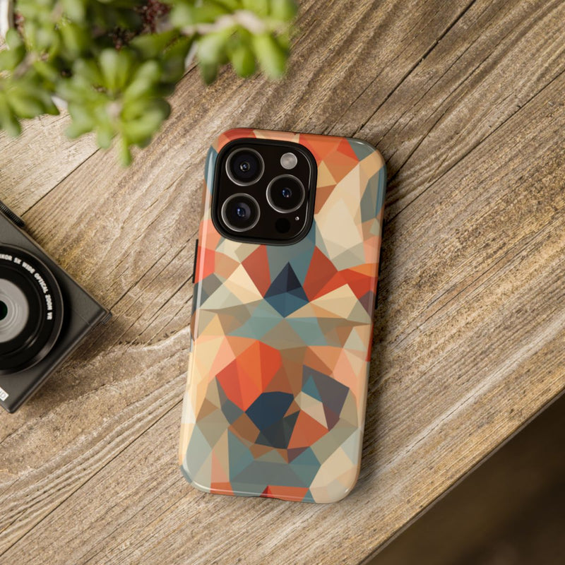 Geometrisch Abstract Patroon in Gedempte Warme Kleuren