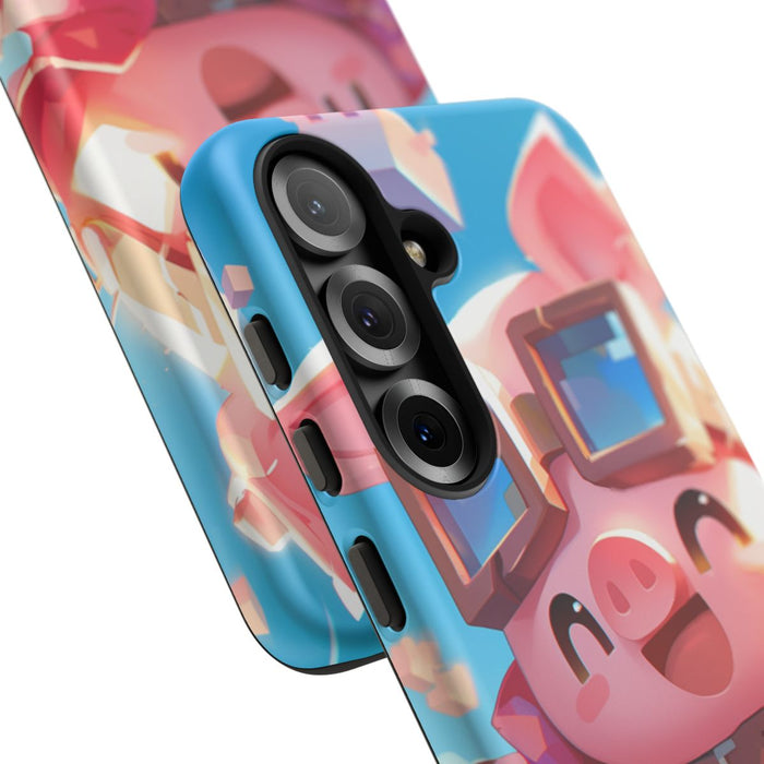 Vrolijk Roze Varkentje met Grote Bril en Hoodie