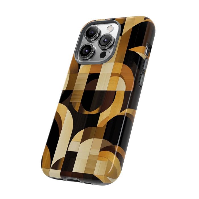 Geometrisch Bruin-Goud Art Deco Patroon