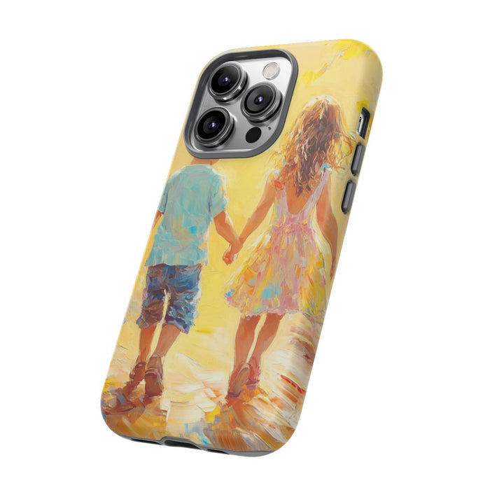 Kinderen Hand in Hand in Kleurrijk Licht