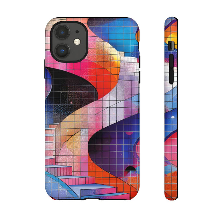 Kleurrijke Abstracte Spiraaltrap met Mozaïekpatroon