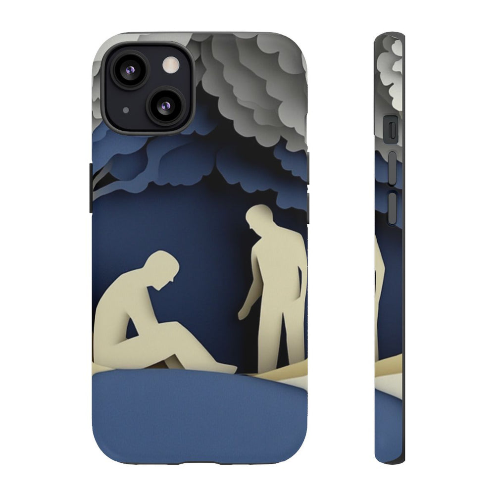 Papieren Uitsnede van Twee Mannen in Bos