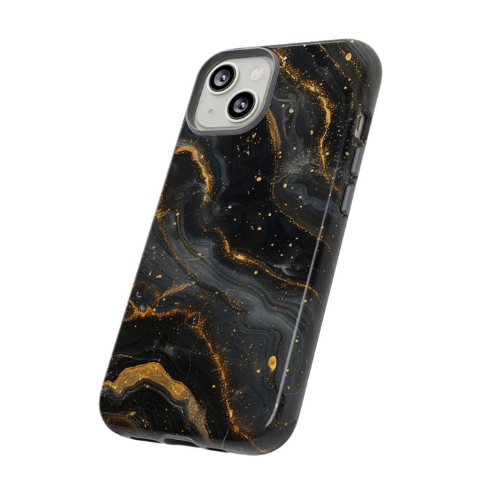 Zwart-Gouden Marmer Abstract Patroon