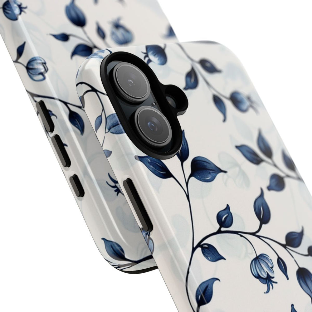 Blauw Bloemenrankenpatroon