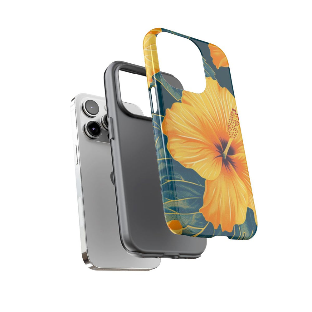 Gele Hibiscus Bloemenpatroon