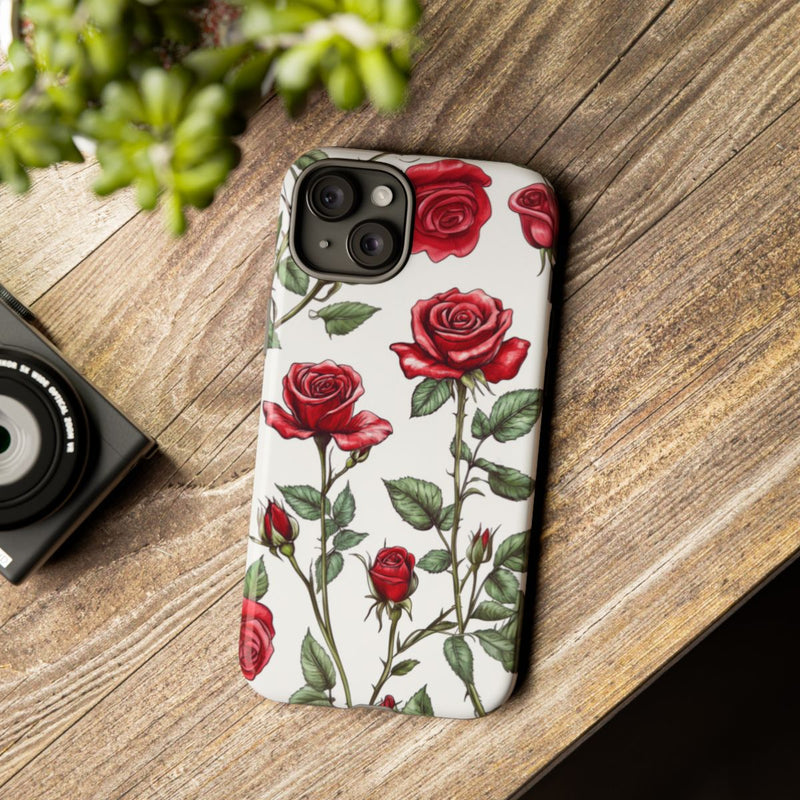 Rode Rozen Botanisch Patroon