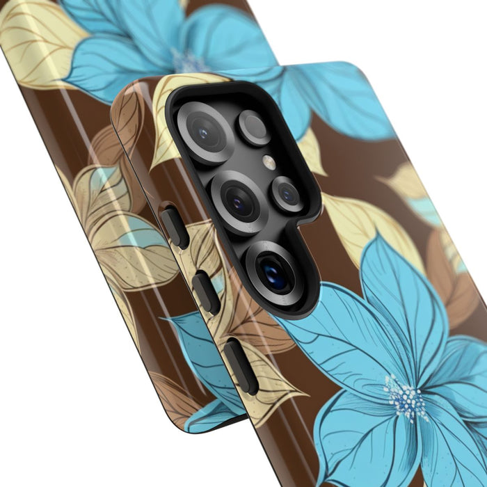 Turquoise en Beige Bloemenpatroon