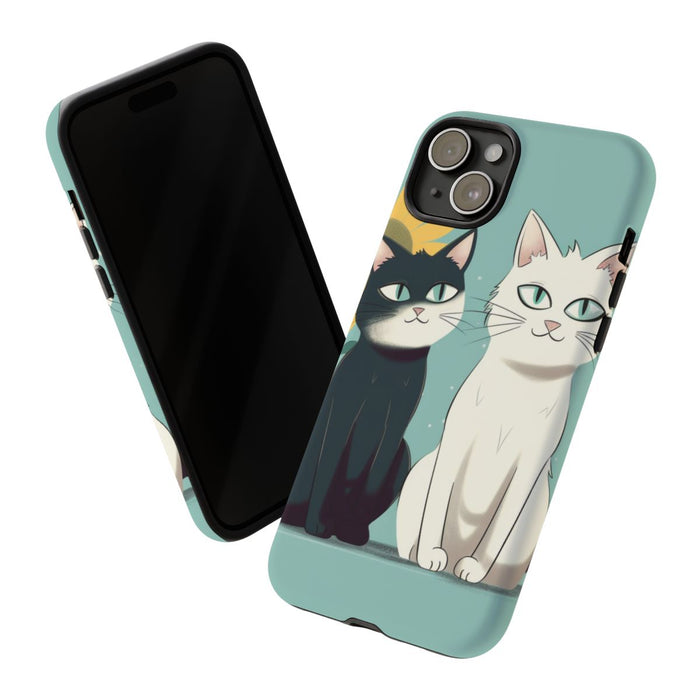 Twee Cartoonkatten met Zonnebloem