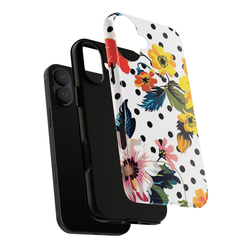 Kleurrijk Bloemenpatroon met Polkadots