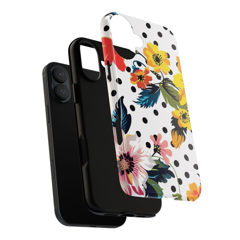 Kleurrijk Bloemenpatroon met Polkadots