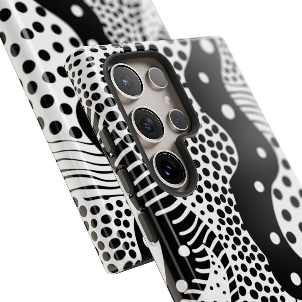 Zwart-Wit Abstract Stippenpatroon