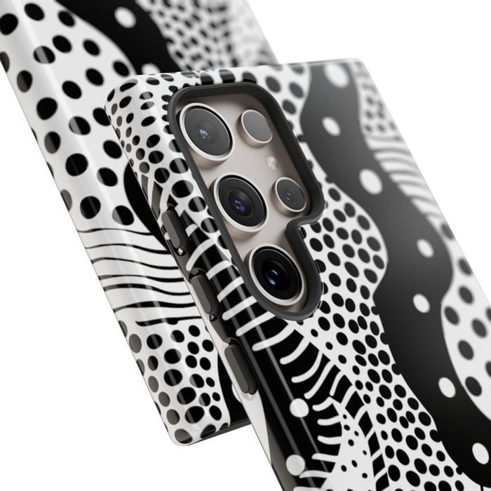 Zwart-Wit Abstract Stippenpatroon