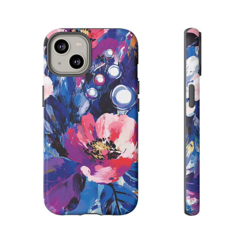 Abstracte Bloemenimpressie met Parelaccenten