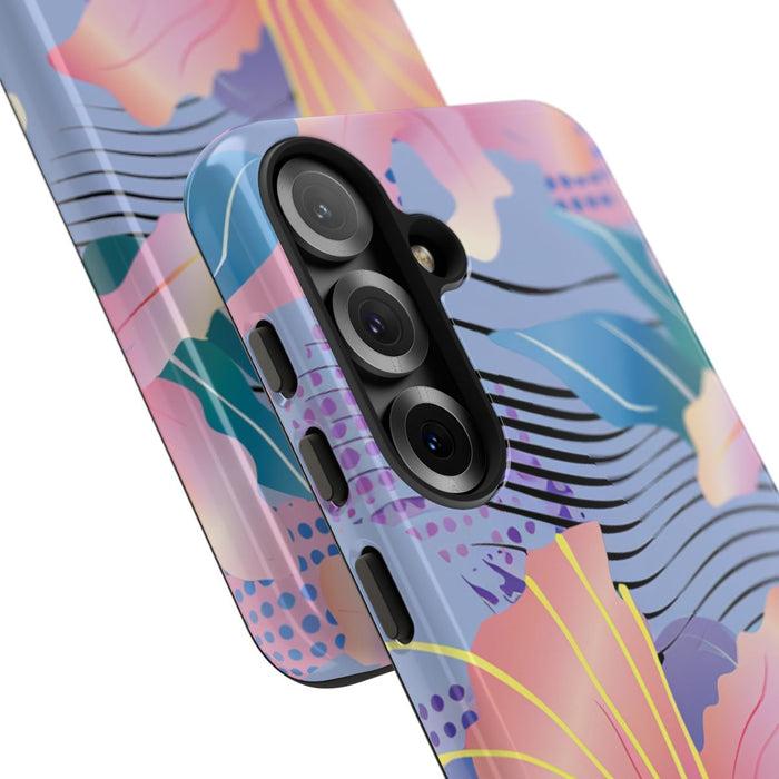 Roze Bloemenpatroon met Abstracte Accenten