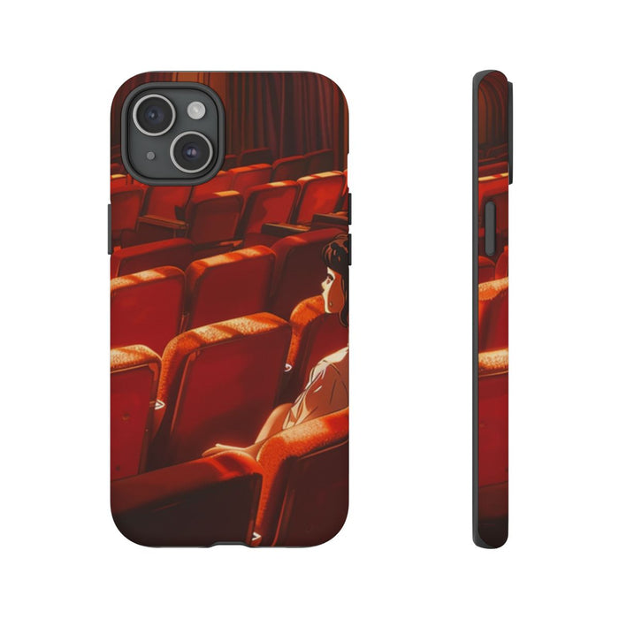 Meisje Alleen in Rood Theater