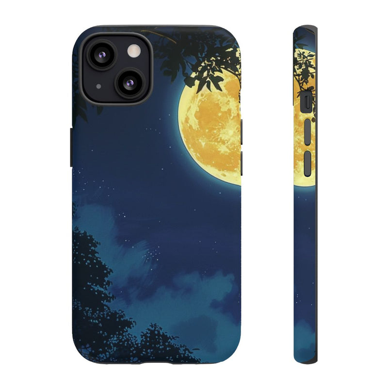 Gele Volle Maan in Nachtlandschap