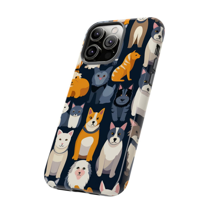 Kleurrijk Katten- en Hondenpatroon in Aantrekkelijke Kleuren