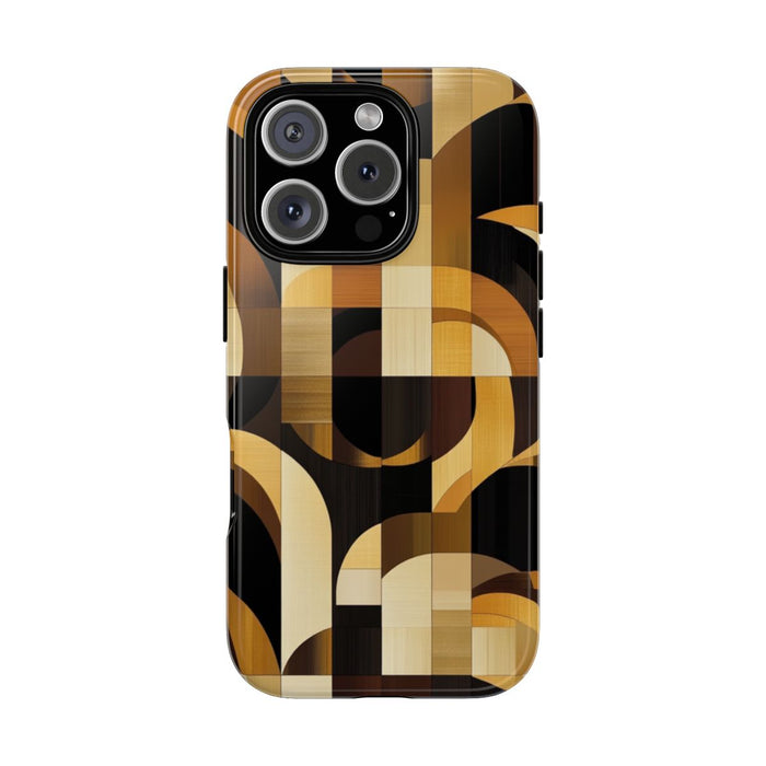 Geometrisch Bruin-Goud Art Deco Patroon