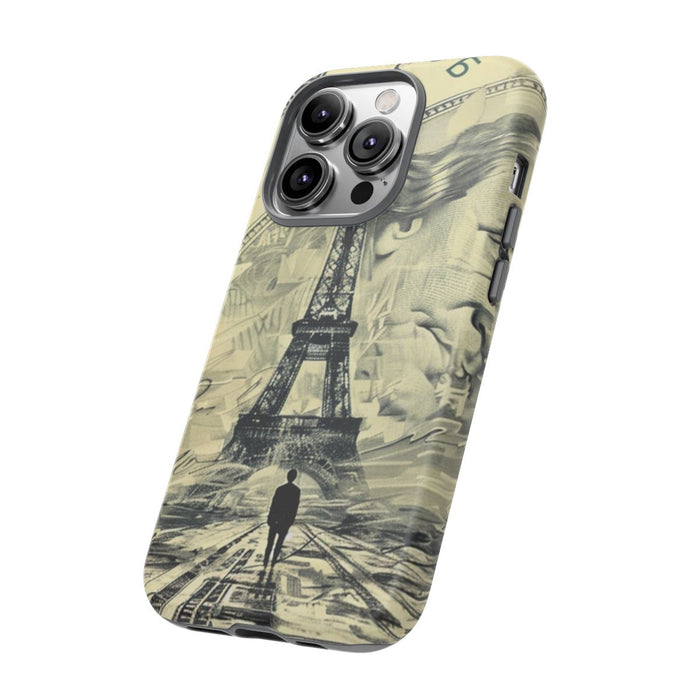 Surrealistische Eiffeltoren op Dollarbiljet Illustratie