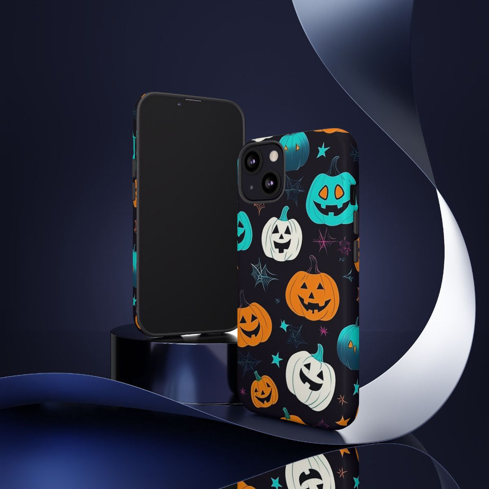 Vrolijk Gekleurde Halloween Pompoenen Patroon