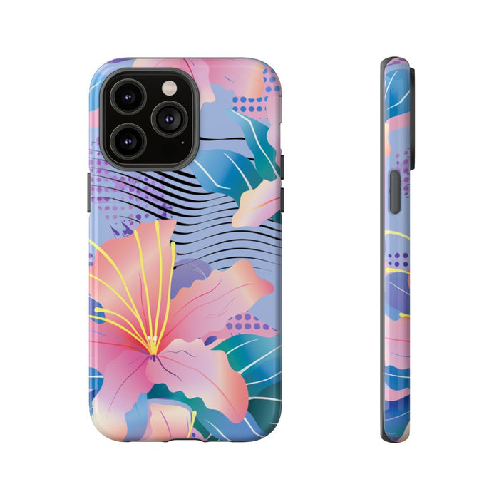 Roze Bloemenpatroon met Abstracte Accenten