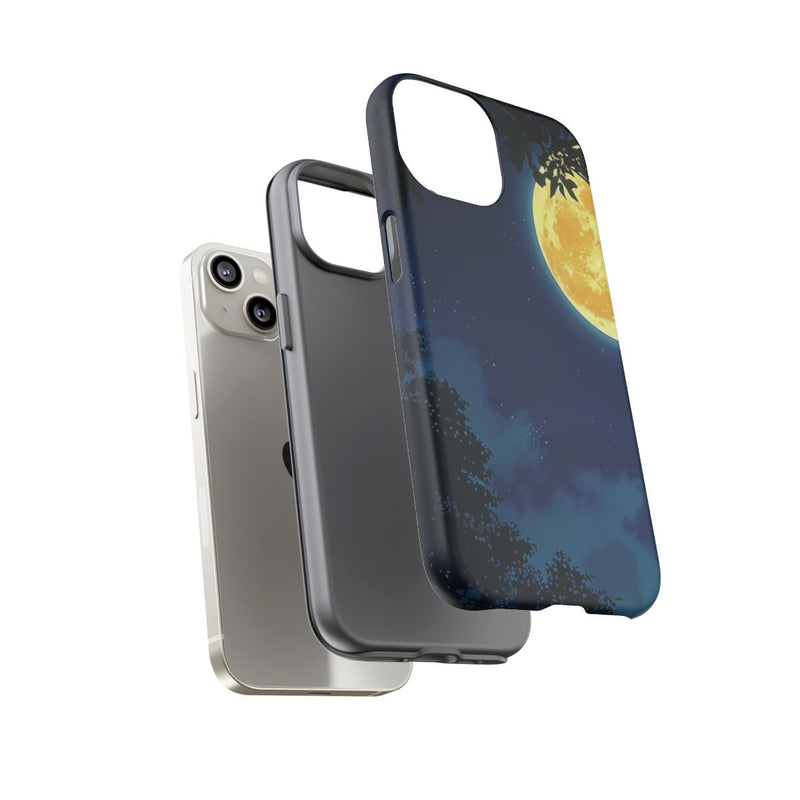 Gele Volle Maan in Nachtlandschap