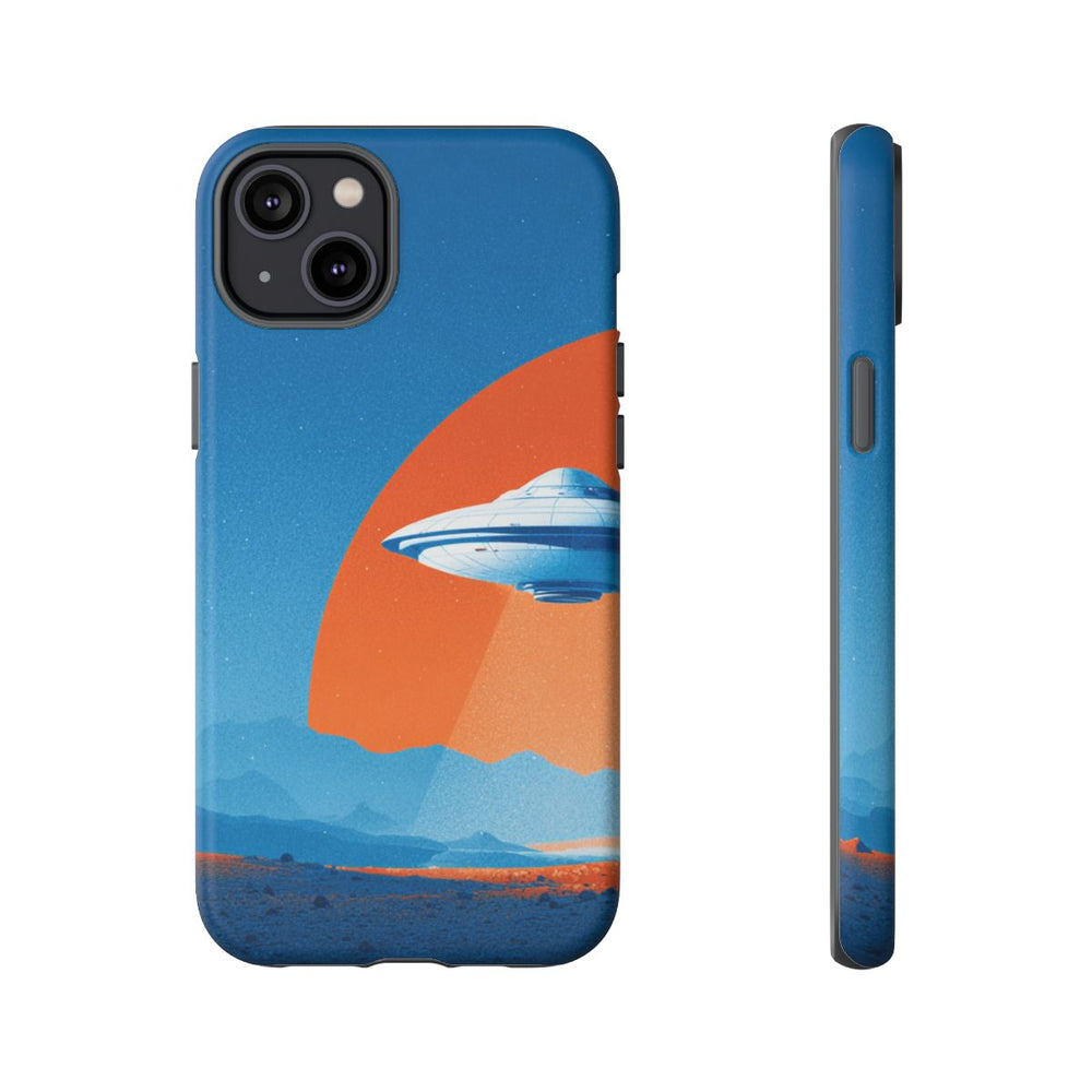 Witte Vliegende Schotel boven Rotsachtig Landschap