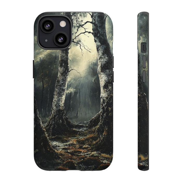 Gothische Berkenbomen in Donker Bos