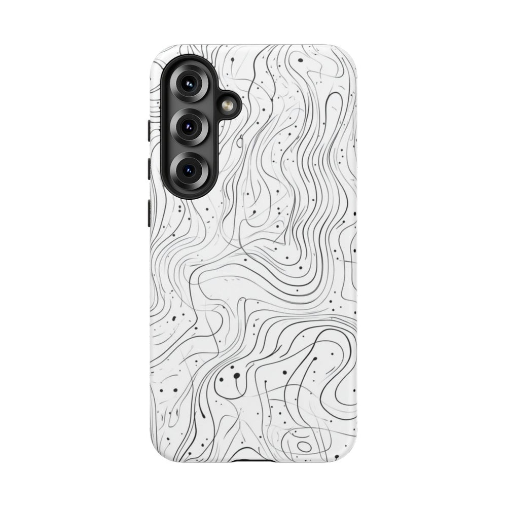 Abstract Zwart-Wit Golvend Lijnenpatroon