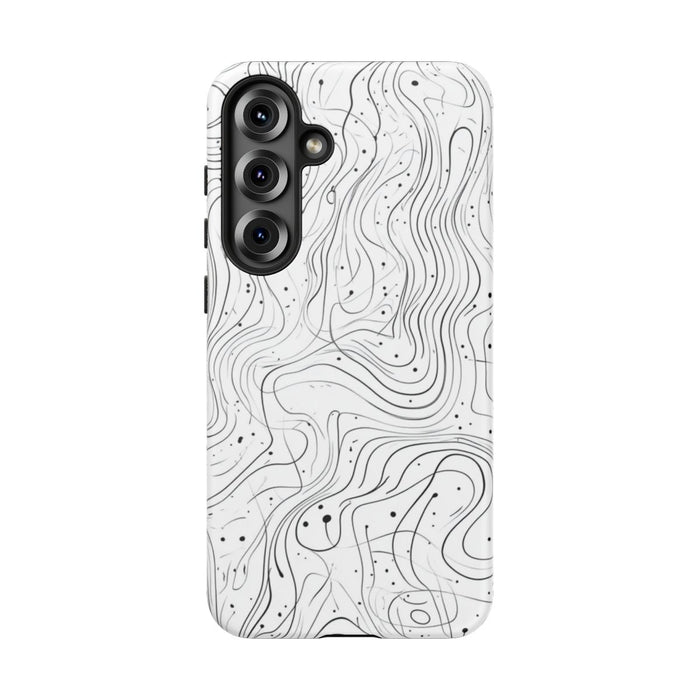 Abstract Zwart-Wit Golvend Lijnenpatroon