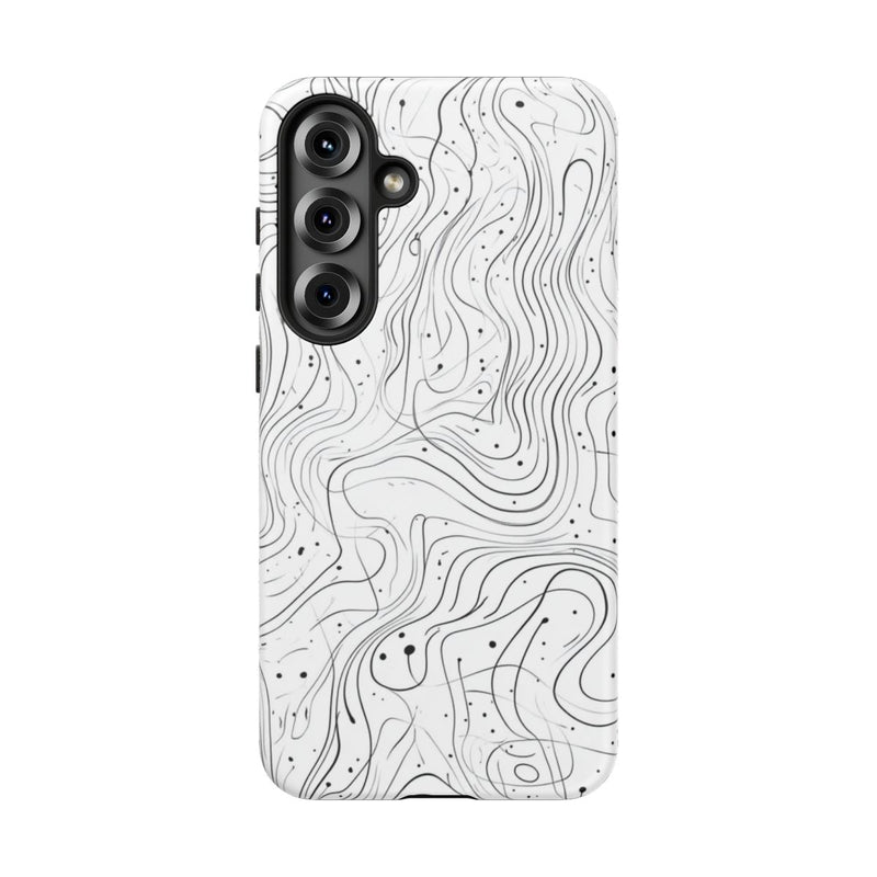 Abstract Zwart-Wit Golvend Lijnenpatroon