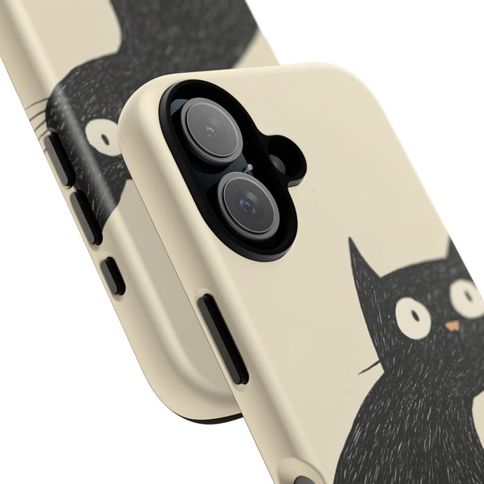 Zwarte Kat met Kom Illustratie